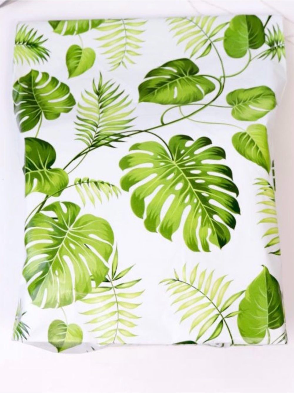 Vibrant Green 10 pack Banana Leaves Designer Gusseted Poly Mailers 14.5x19x4